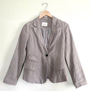 Ann Taylor LOFT Blazer Jacket 100% Linen Sz 2P